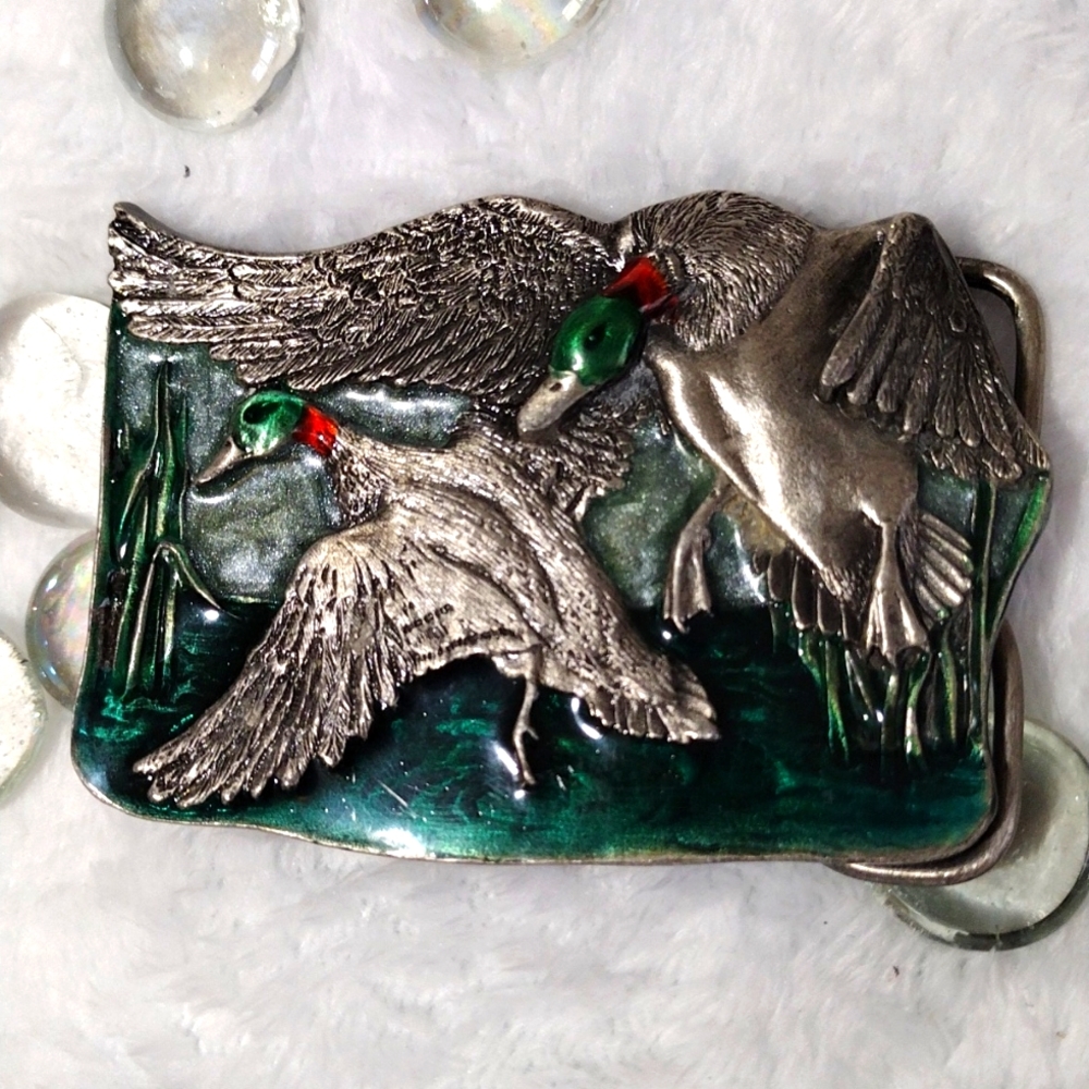 Bergamot Brass Works Birds Belt Buckle